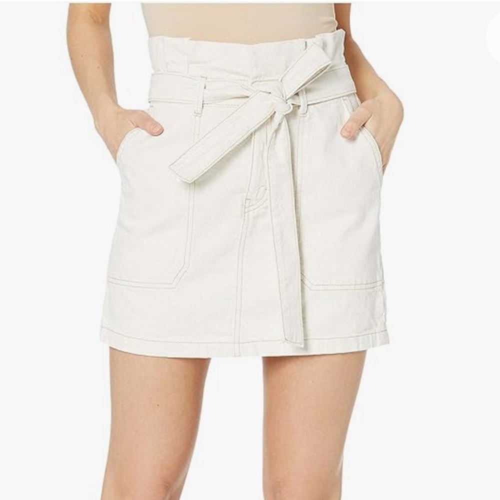Free People Splendor in the Grass Paper Bag Skirt Oatmeal 12